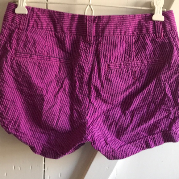 J Crew Hot Pink & Purple Seersucker Shorts - 00 - Picture 2 of 4